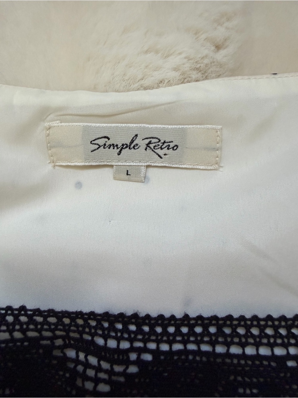 Simple Retro Mazie Long Sleeve Polka Dot Square Neck Midi Dress Lace Trim Cream - Picture 11 of 16